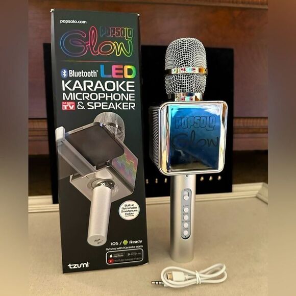 Popsolo Glow LED Karaoke Microphone and speaker NIB - Picture 1 of 9